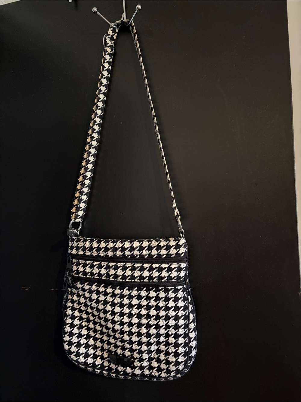 Vera Bradley Black & White Houndstooth Crossbody Bag